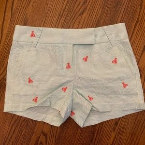 J. Crew shorts seersucker with lobsters size 0